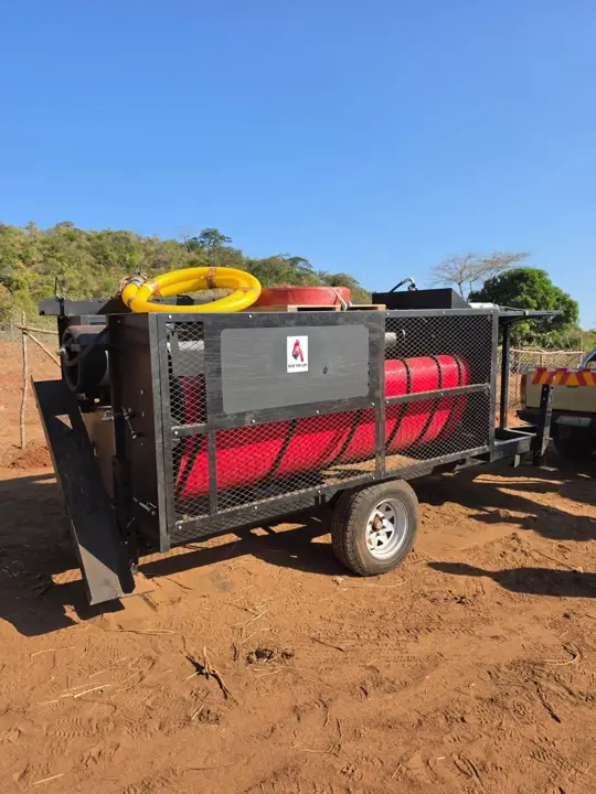 Unidade de lavagem da Mobi Driller com o seu crivo rotativo